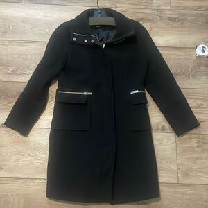 H&M WOOL-BLEND  COAT BLACK Size 8